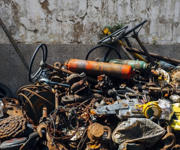 old rusty junk and garbage of steel